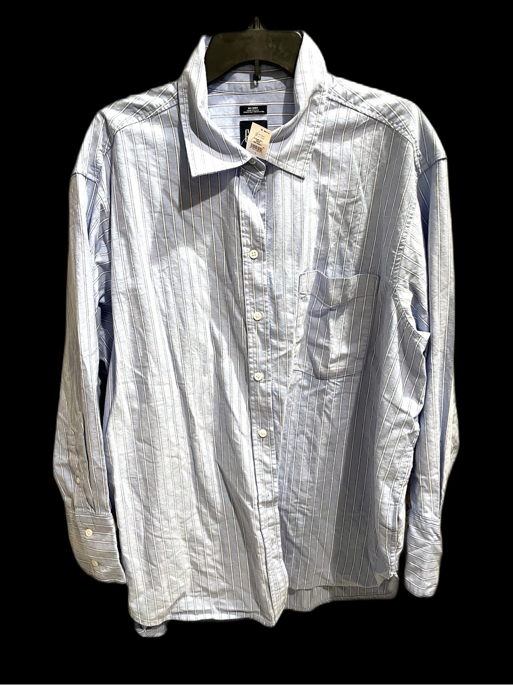 ❤️ GAP BLUE PIN STRIPED BIG SHIRT SIZE LARGE NEW